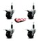 Service Caster 3'' Soft Rubber Swivel 1-1/8'' Expanding Stem Caster Set Total Lock Brake, 4PK SCC-EXTTL20S314-SRS-118-4 - alternate 2